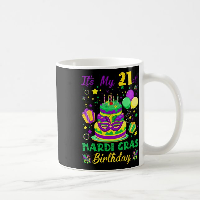 Det är min 21:a Mardi Gras Birthday Kung Cake F Kaffemugg (Höger)