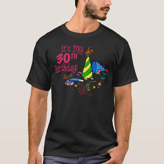Det är min 30års födelsedag (partyhattar) tee shirt (Framsida)