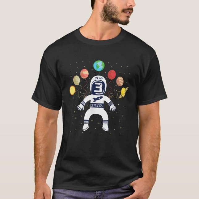 Det är min 3:e födelsedagsastronaut 3 år gamla rym t shirt (Framsida)