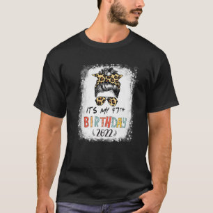 Det är min 47:e födelsedagsleopard Messy Bun 47 år T Shirt