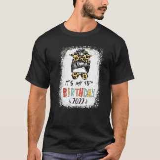 Det är min 48:e födelsedagsleopard Messy Bun 48 år T Shirt