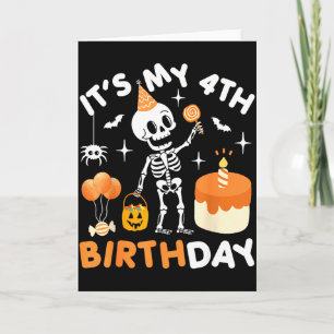 Det är min 4-års födelsedag - rolig Halloween-skel Kort
