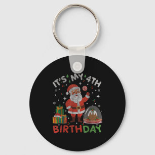 Det är min 4-årsdag - rolig jul tomte 4-årsdag nyckelring