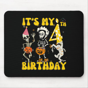 Det är min 4e födelsedagen Boy Funny Skeleton Pump Musmatta