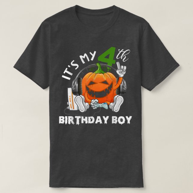 Det är min 4e födelsedagen Boy Halloween Jack o la T Shirt (Design framsida)