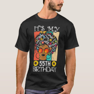 Det är min 55:e födelsedag afrikansk svart kvinna t shirt