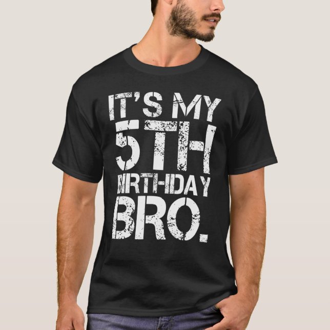 Det är min 5-årsdag Bro HBD-fest för 5-åring T Shirt (Framsida)