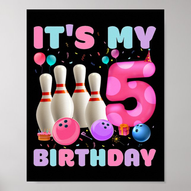 Det är min 5-årsjubileum-Födelsedagsfest Bday Poster (Framsidan)
