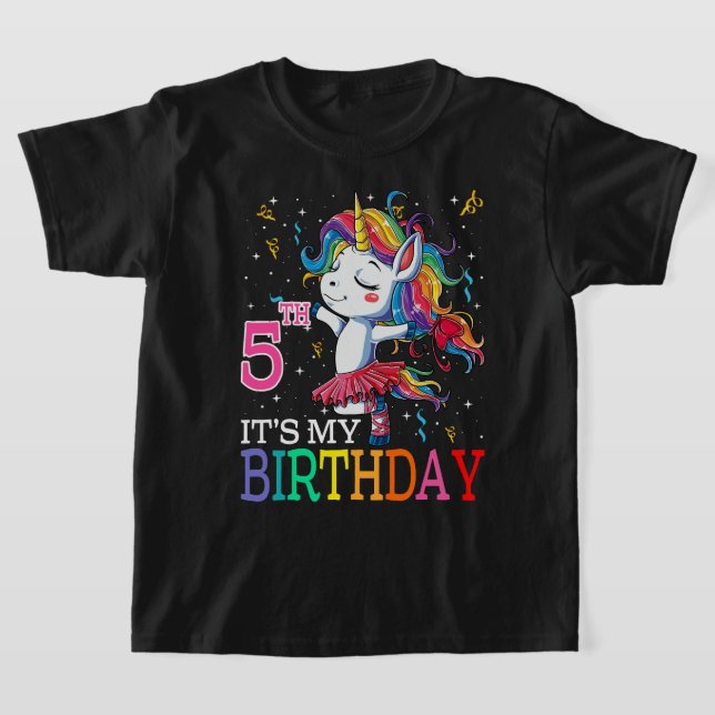 Det är min 5:e födelsedag, 5-åriga flickor t shirt (Laydown)