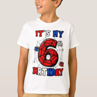 Det är min 6-års födelsedag Spider Superhjälte T Shirt
