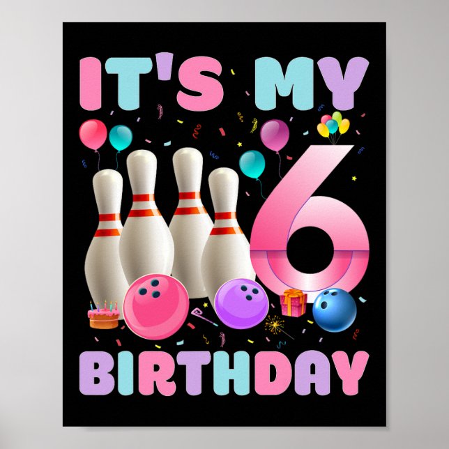 Det är min 6-årsjubileum 6e Födelsedagsfest Bday Poster (Framsidan)