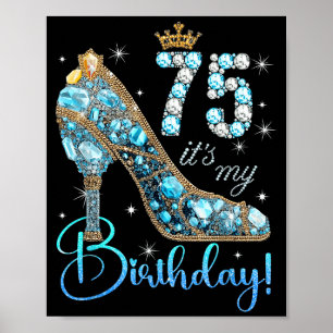 Det är min 75-årsdag Kvinnodrottning Diamantkrona  Poster