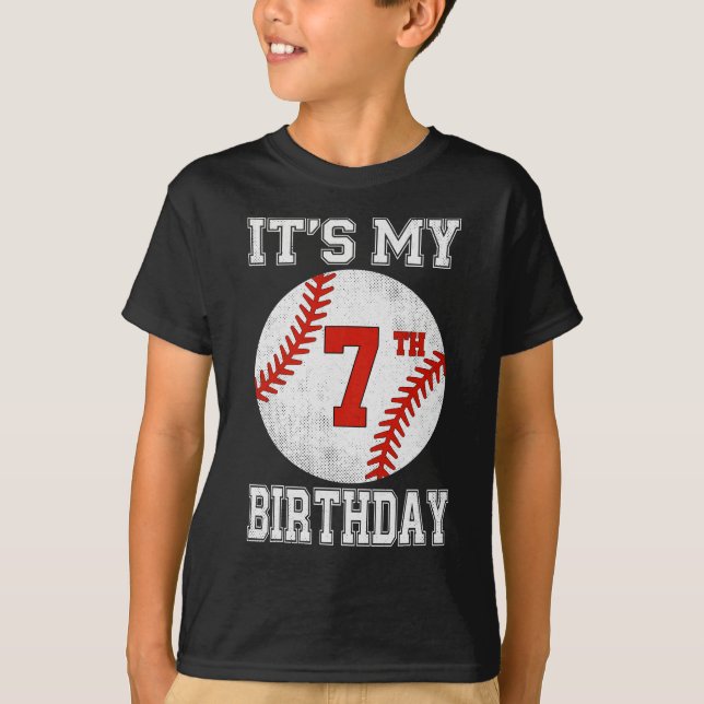 Det är min 7-års födelsedag Baseball Design T Shirt (Framsida)
