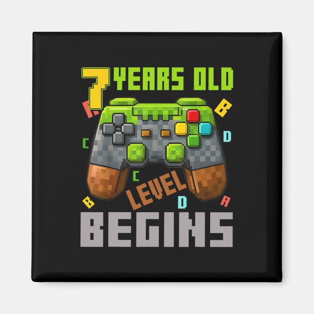 Det är min 7-års födelsedag Pixel spelkontroll 7 å Magnet (Framsidan)
