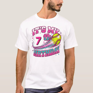"Det är min 7-årsdag" Softboll Grafisk T-Shirt
