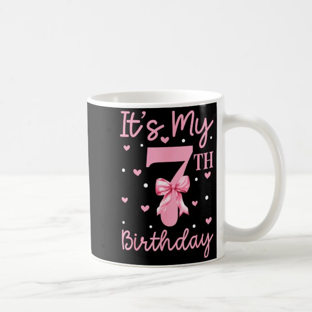 Det är min 7-årsdag Tjej Coquette Bow 7 år  Kaffemugg (Höger)