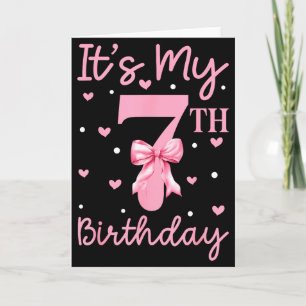 Det är min 7-årsdag Tjej Coquette Bow 7 år  Kort