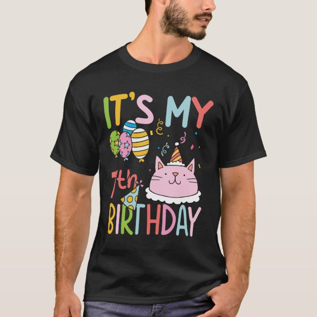 Det är min 7:e-födelsedag - Katt T Shirt (Framsida)