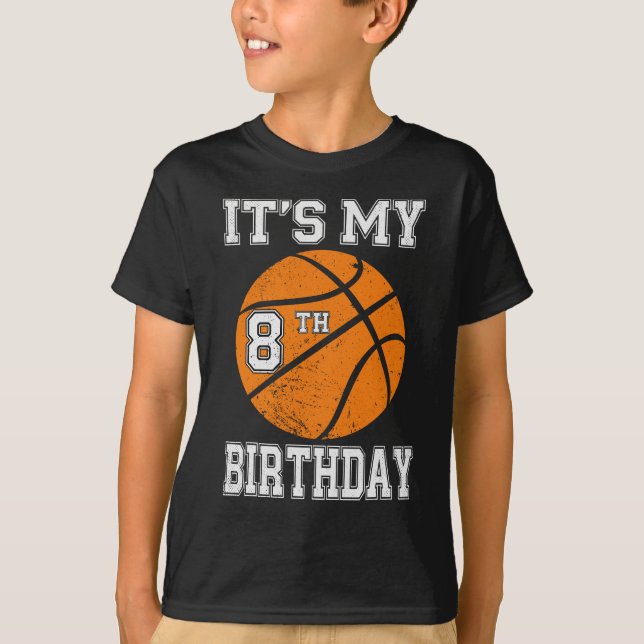 Det är min 8-års födelsedag Basketdesign T Shirt (Framsida)