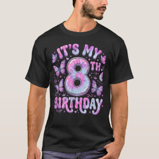 Det är min 8-års födelsedag fjäril tema 8 år gamma t shirt