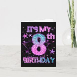 Det är min 8-års födelsedag K-pop tjej 8 år födels Kort