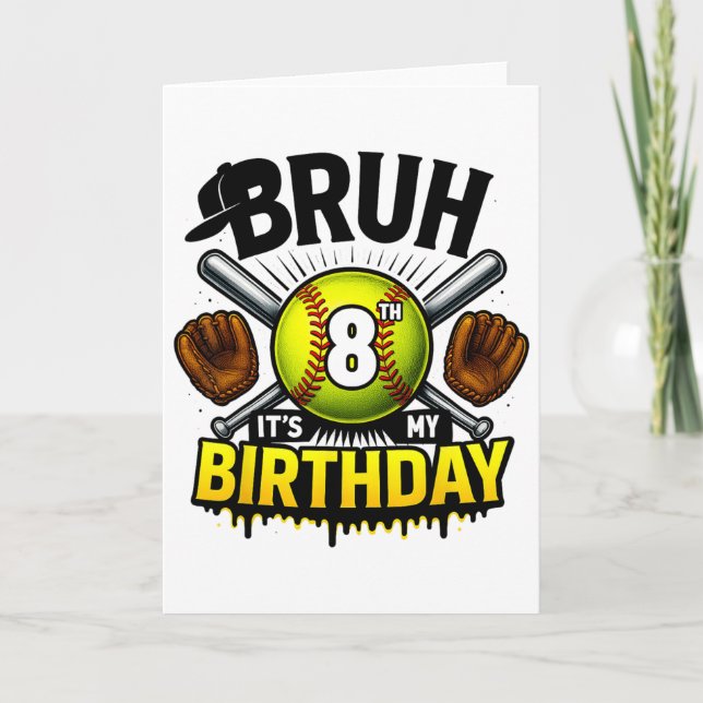 Det är min 8-årsdag Mjuka pojkar 8 år gamla  Kort (Framsida)