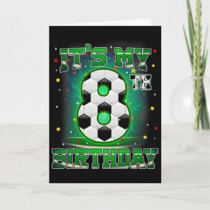 Det är min 8-årsdag Pojkar Fotboll 8 år gammal fes Kort