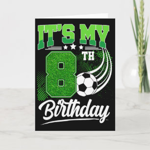 Det är min 8-årsdag Pojke Fotboll Ll 8-årig Födels Kort