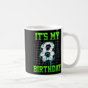 Det är min 8-årsdag Rolig fotboll Födelsedags pojk Kaffemugg