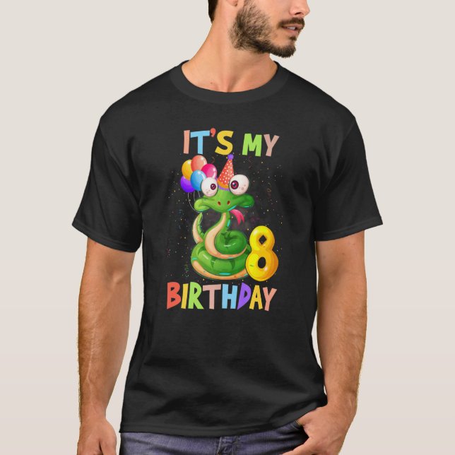 Det är min 8:e födelsedag 8 år gamla snake Boys Gi T Shirt (Framsida)