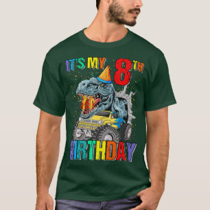 Det är min 8:e födelsedag Monster Lastbil Dinosaur T Shirt