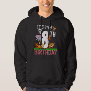Det är min 8:e födelsedag Panda Monkey Giraffe Vil Hoodie