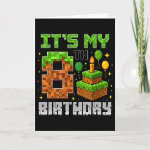 Det är min 8:e födelsedagsgamer Pixel Boy Kort