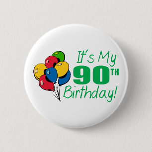 Det är min 90:e födelsedag (ballonger) knapp