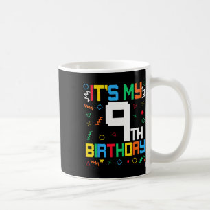 Det är min 9-års födelsedag Gamer Kids Video Game Kaffemugg
