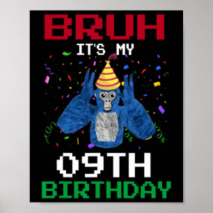 Det är min 9-årsdag 9 år gammal rolig gorilla-vide poster