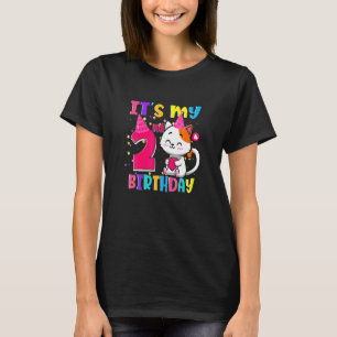 Det är min andra födelsedag, två år gamla flickkat t shirt