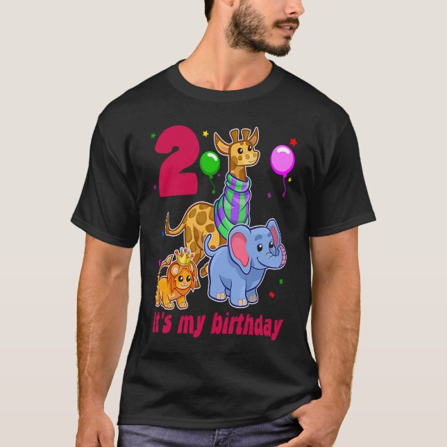 Det är min andra födelsedag Zoo Theme Småbarn Jung T Shirt (Framsida)