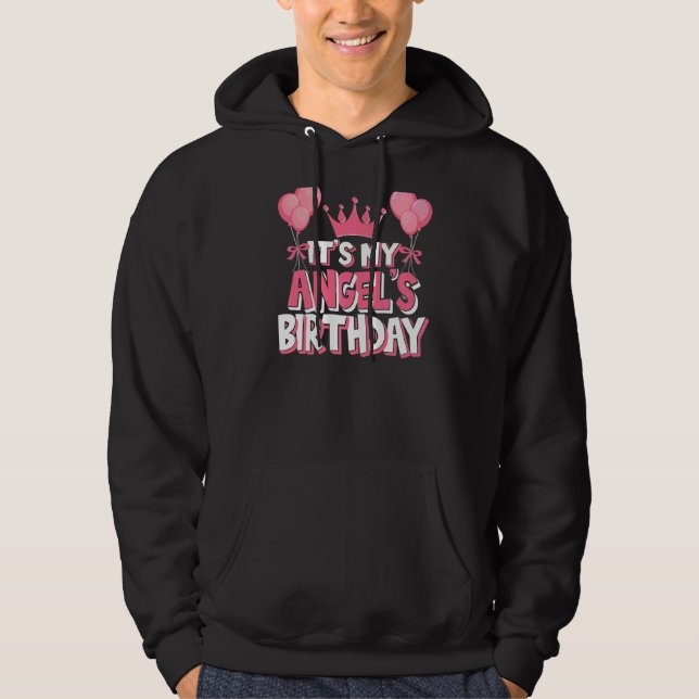 Det är min ängels födelsedagsfirande hoodie (Framsida)