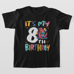 Det är min åttonde födelsedag Lycklig Barns födels T Shirt