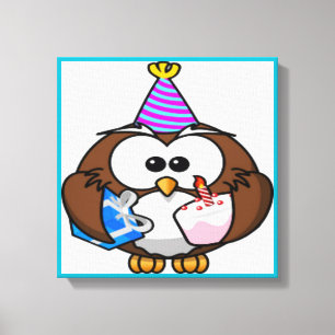 "DET ÄR MIN BIRTHDAY" UGGLA CANVASTRYCK