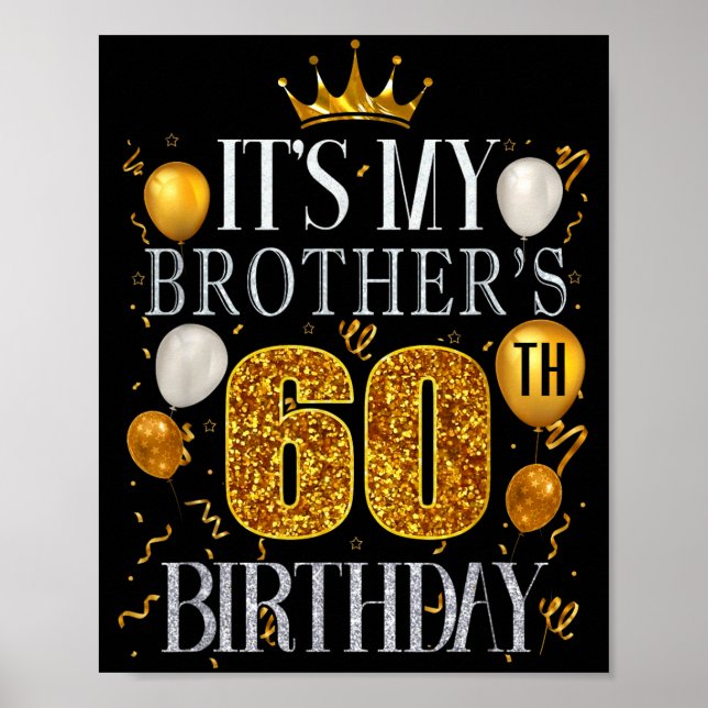 Det är min brors 60-årsdag Grattis på födelsedagen Poster (Framsidan)