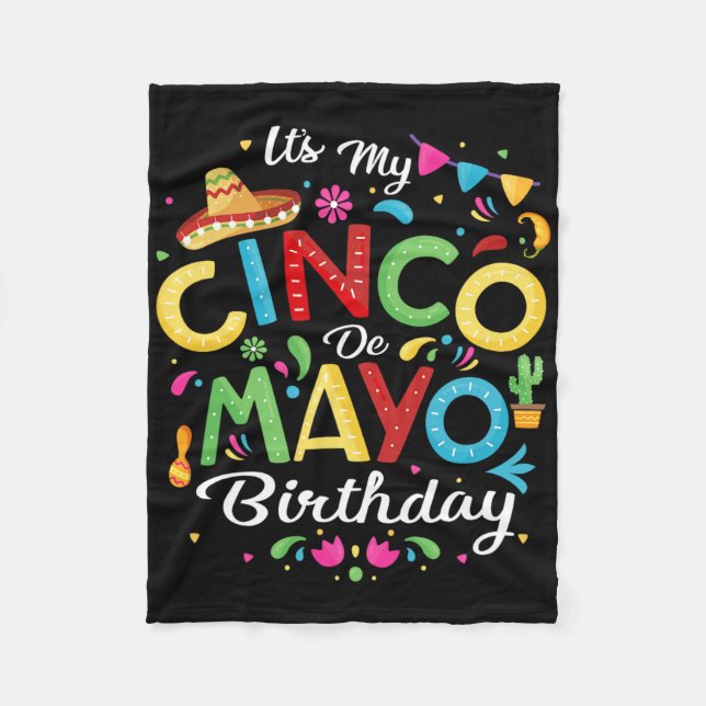 Det är min Cinco De Mayo Birthday Funny Cinco De M Fleecefilt (Framsidan)