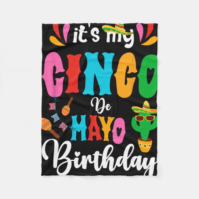 Det är min Cinco De Mayo födelsedag mexikansk matc Fleecefilt (Framsidan)