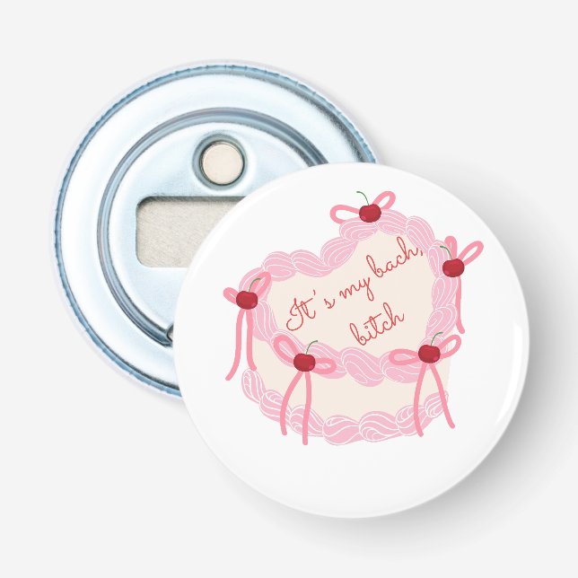 Det är min dejtfest | Coquette Cake Bridal Party Flasköppnare (Framsidan)