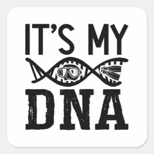 Det är min DNA Spearfish Dive Freediver Freediving Fyrkantigt Klistermärke