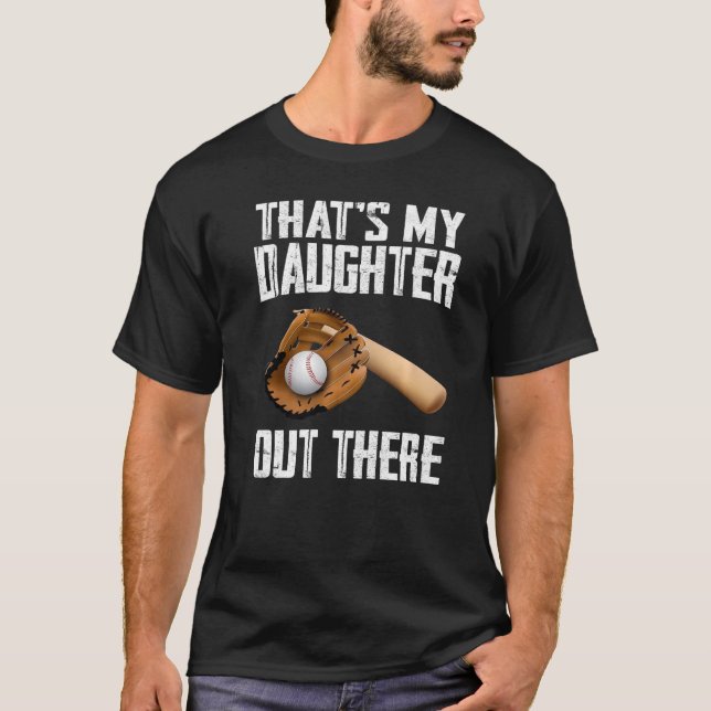 Det är min dotter där borta Baseball Mamma Pappa S T Shirt (Framsida)