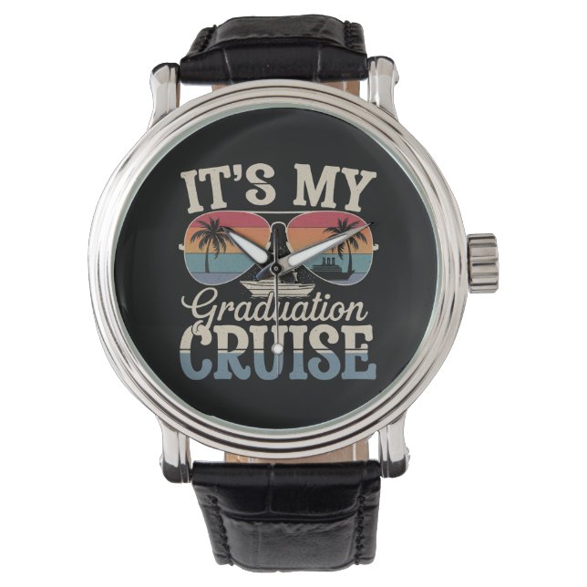Det är min examenskryssning Graduate Trip Ship Ret Armbandsur (Framsida)