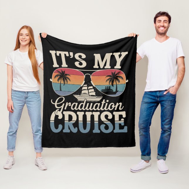 Det är min examensresa Graduate Trip Ship Retro Fleecefilt (På plats)