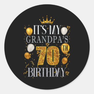Det är min farfars 70-årsdag Grattis på födelsedag Runt Klistermärke